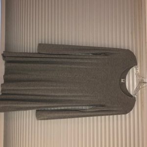 plain gray long sleeve dress